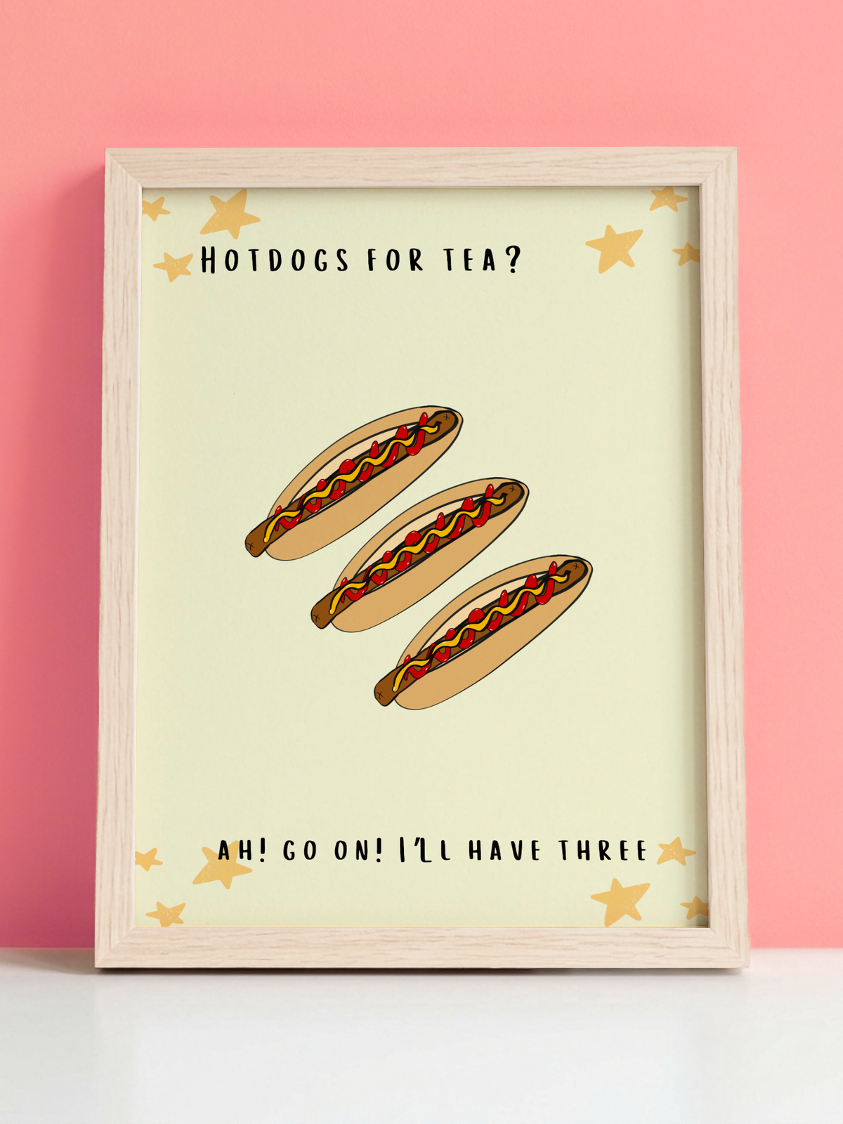 Hot Dogs For Tea Print