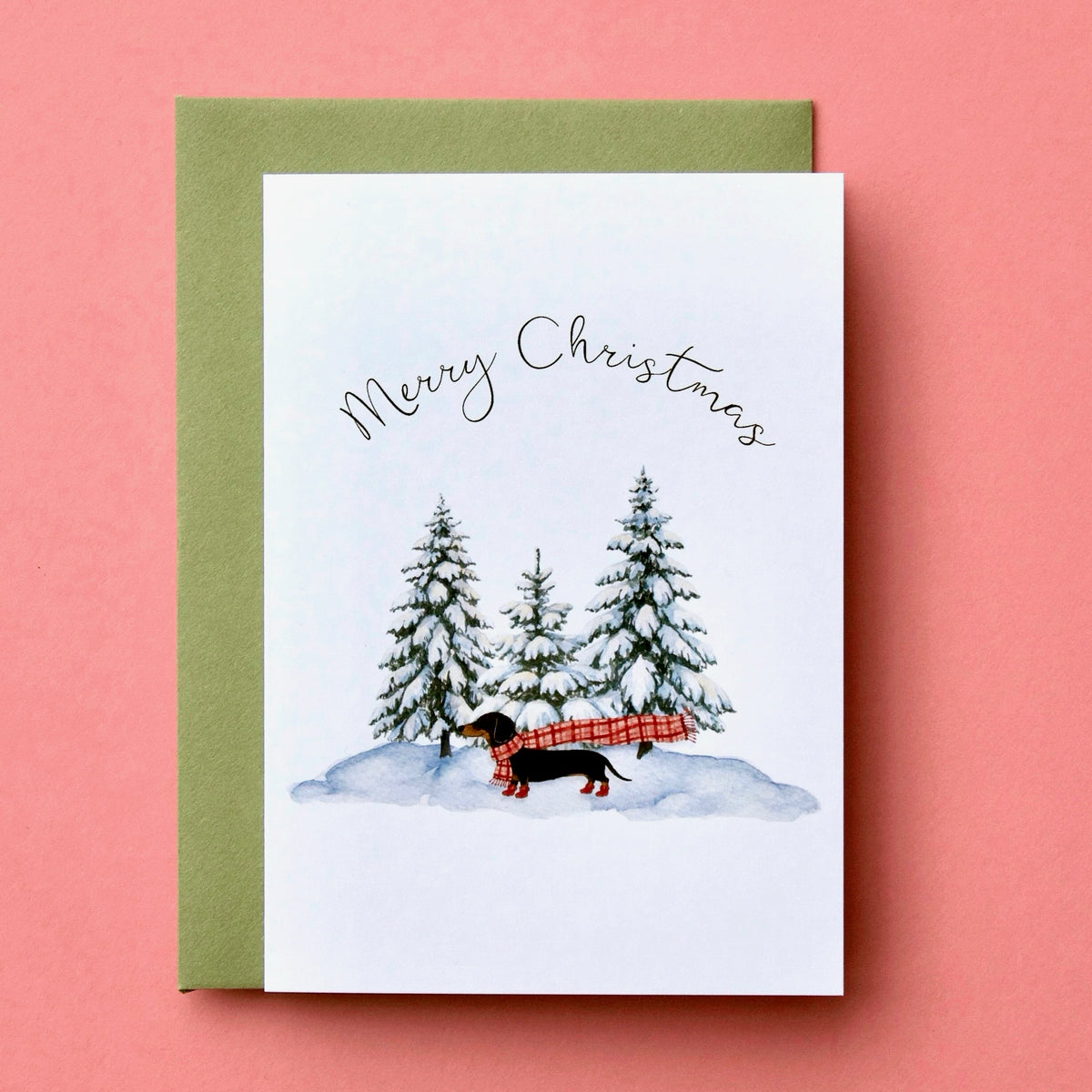 Dachshund Christmas Card