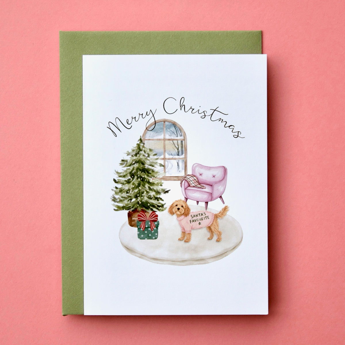 Cockapoo Dog Christmas Card