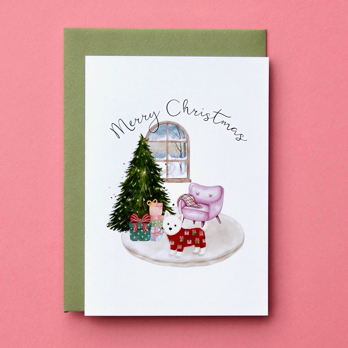 West Highland White Terrier Dog Christmas Card