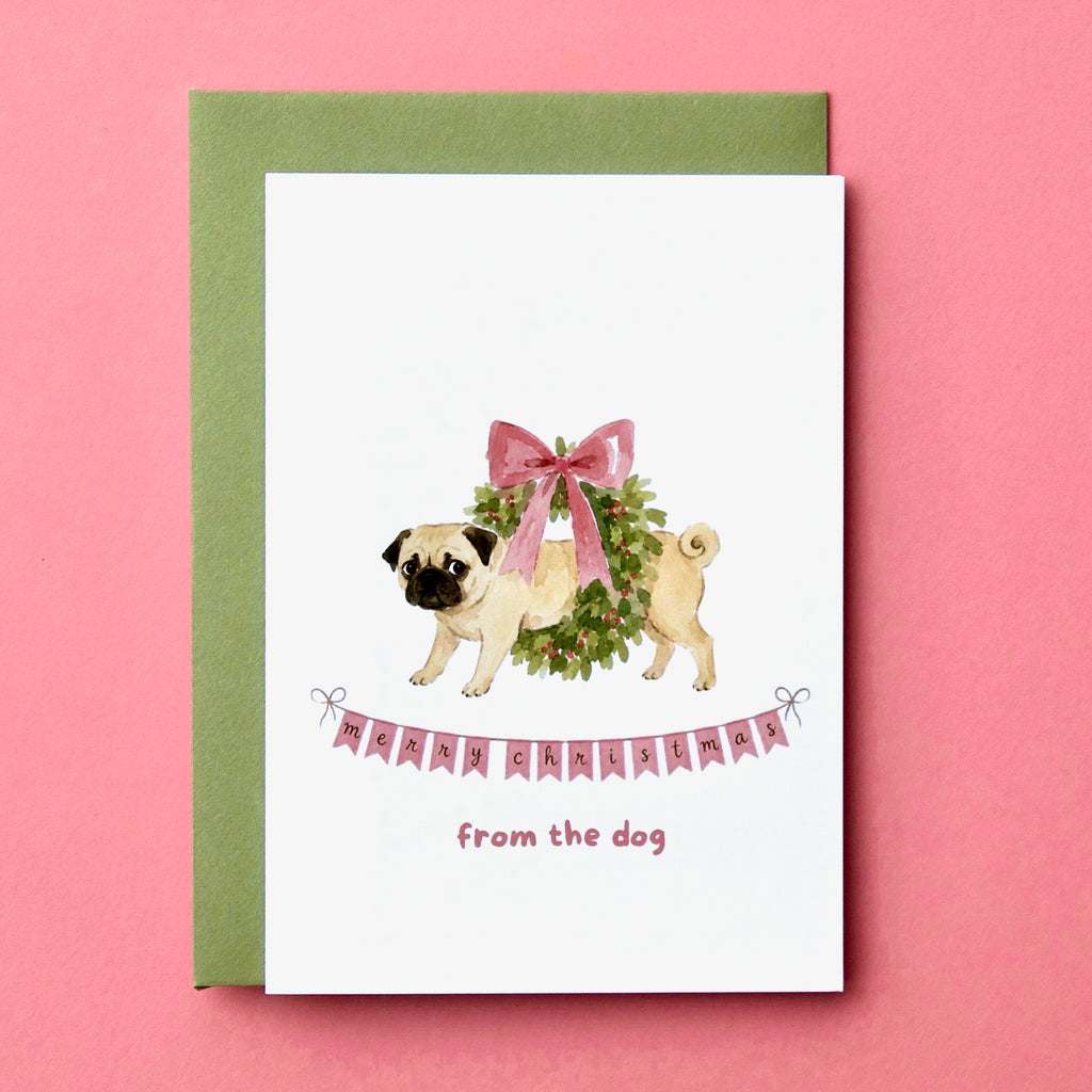 Pug Christmas Card