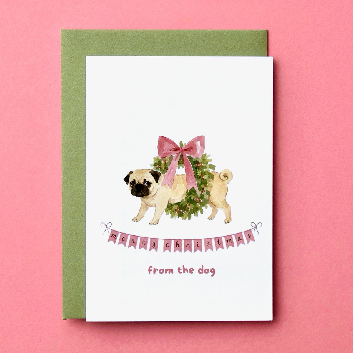 Pug Christmas Card
