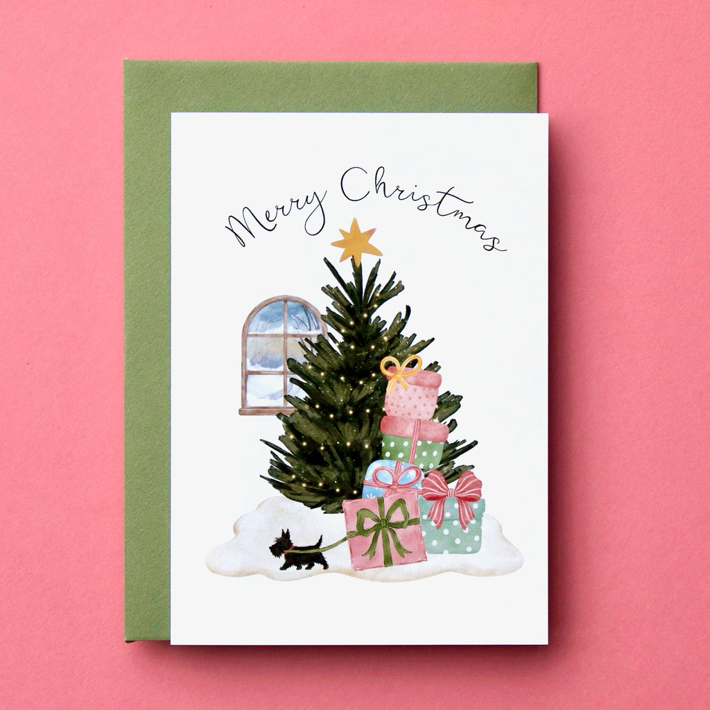 Scottish Terrier Dog Christmas Card