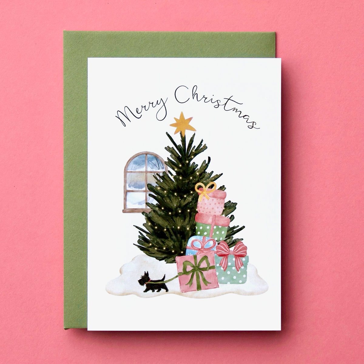 Scottish Terrier Dog Christmas Card