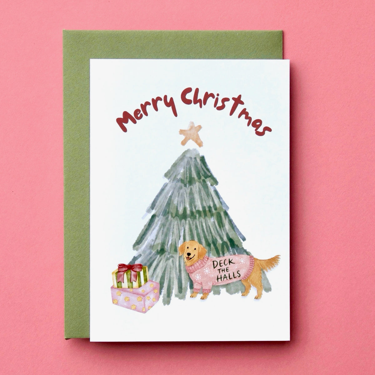 Golden Retriever Christmas Card