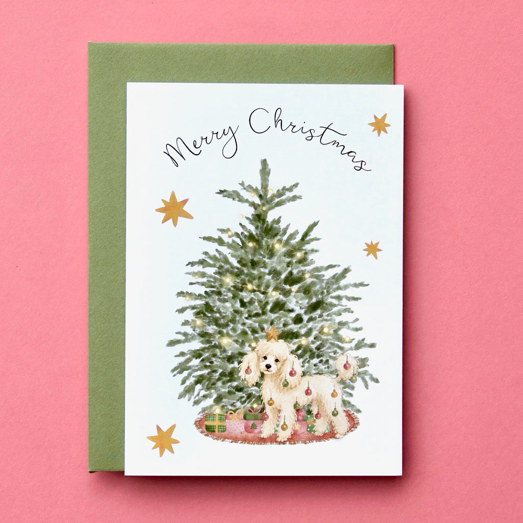 Poodle Christmas Card