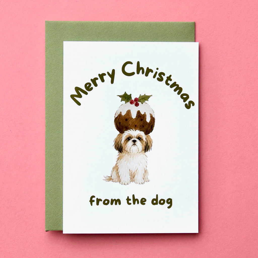 Shih Tzu Dog Christmas Card