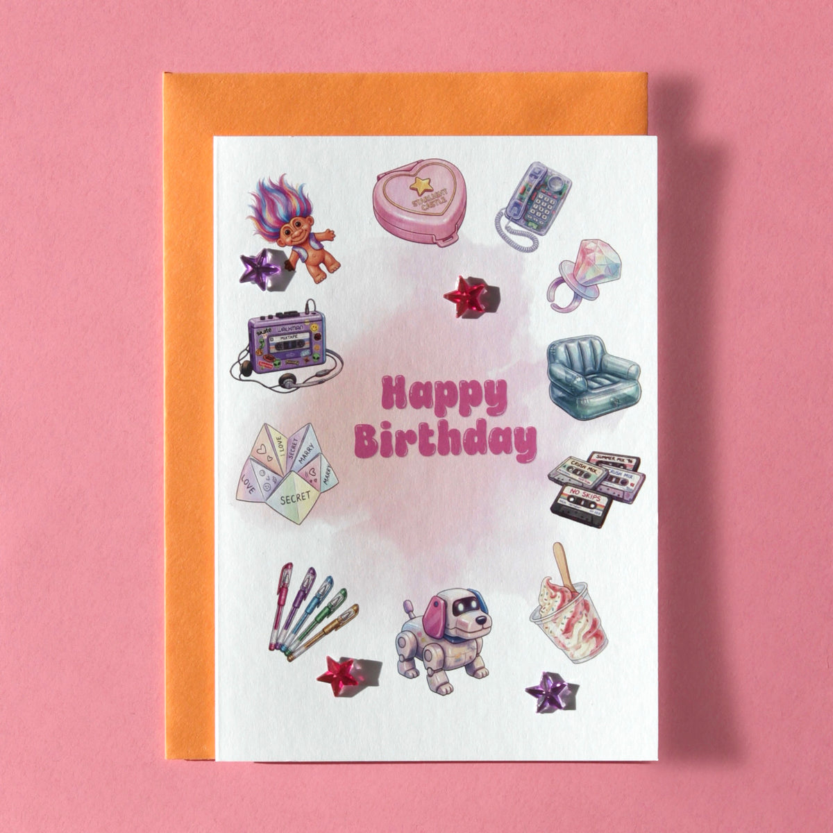 90s Baby Nostalgia Bedazzled Birthday Card